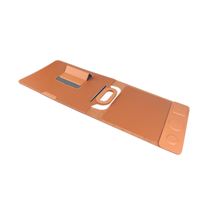 Multi‑Function Leather Laptop Desk Mat With 3‑in‑1 Wireless Charger