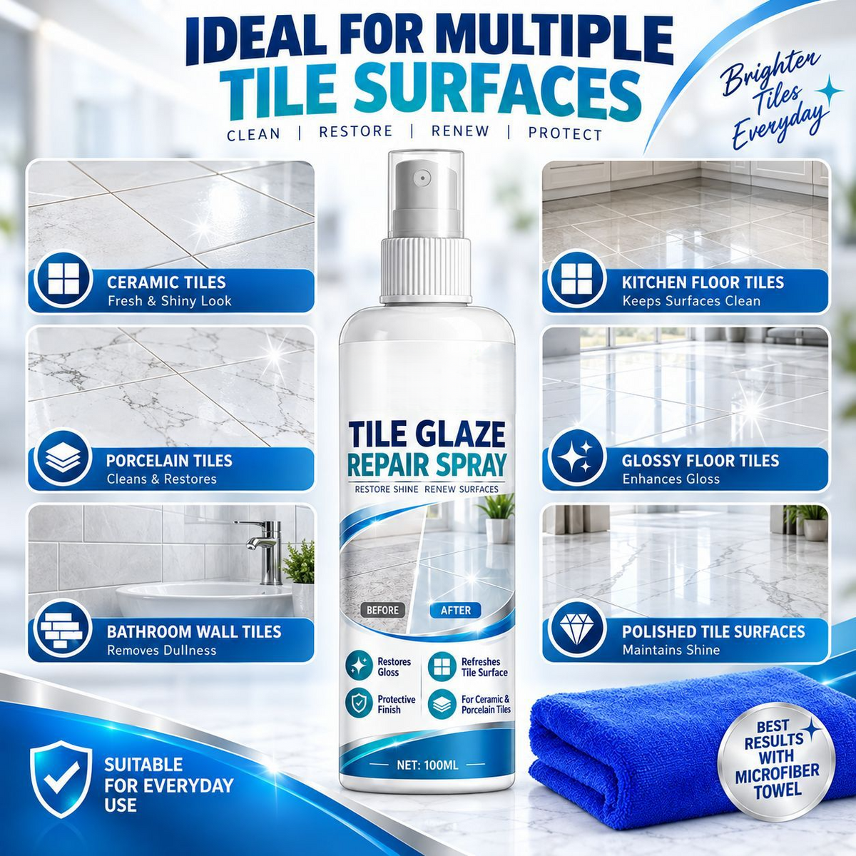 ✨ Tile Glaze Repair Spray – Restore Shine & Hide Fine Scratches