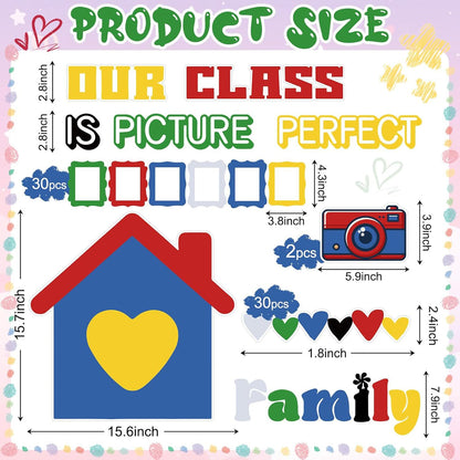 🏫 Our Class Family Bulletin Board Decor | Student Photo Frame Cutout Set