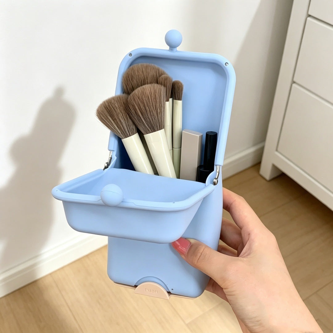 🌟Silicone Makeup Brush Holder | Portable Travel Makeup Brush Case