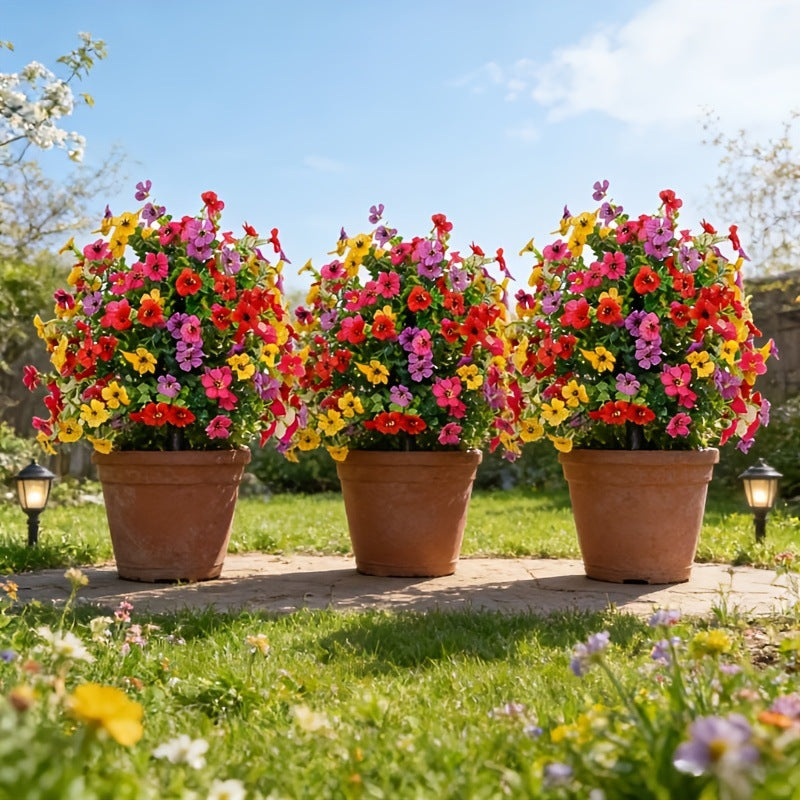 Artificial Outdoor Fake Flowers with Ground Stake