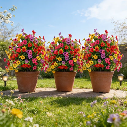 Artificial Outdoor Fake Flowers with Ground Stake