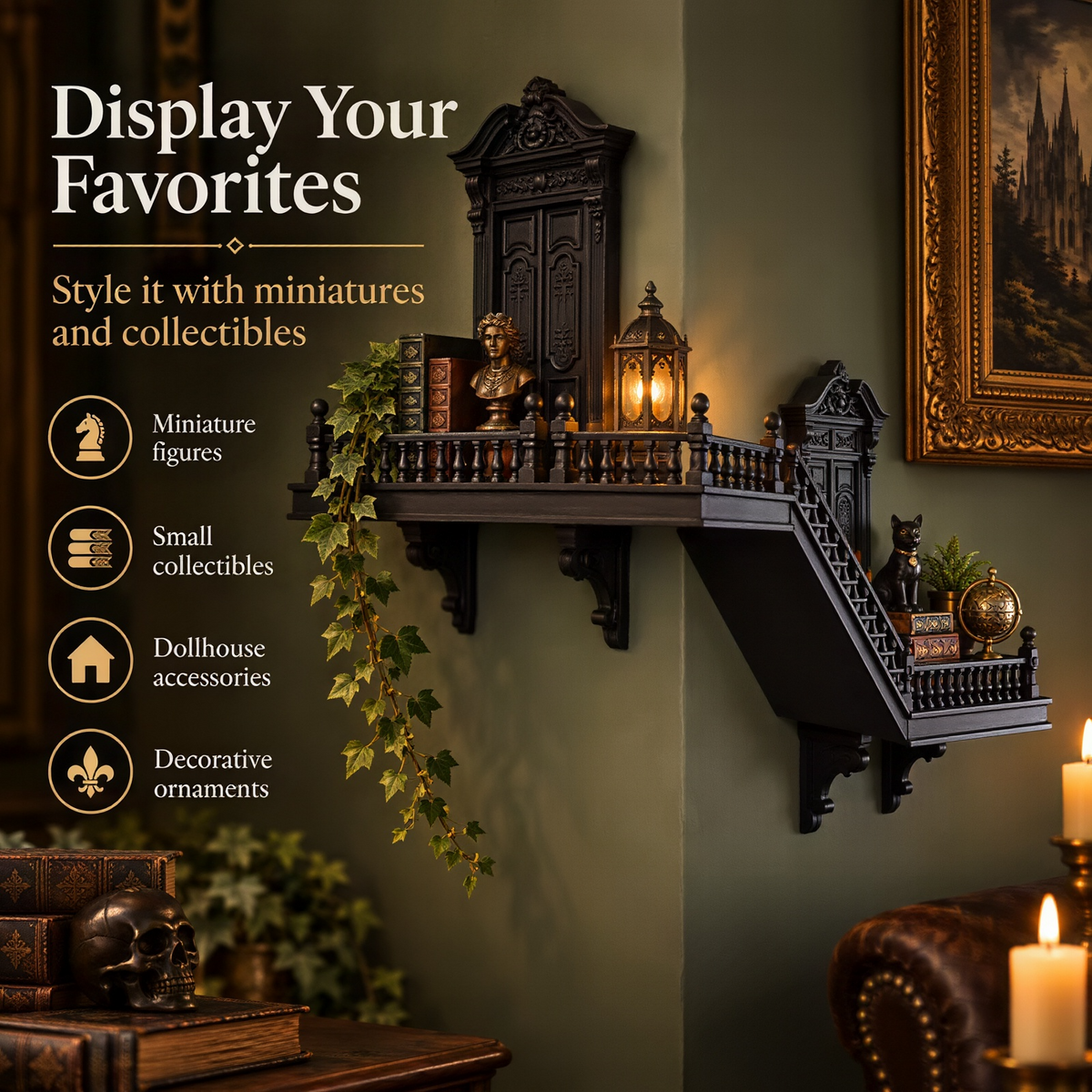 📙 Last Day 49% OFF - 🖤 Gothic Miniature Architecture Wall Shelf