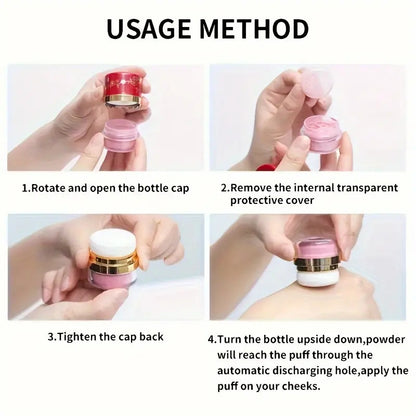 💄3-in-1 Loose Powder Blush – Blush for the time-strapped; quick application; includes a small mirror.