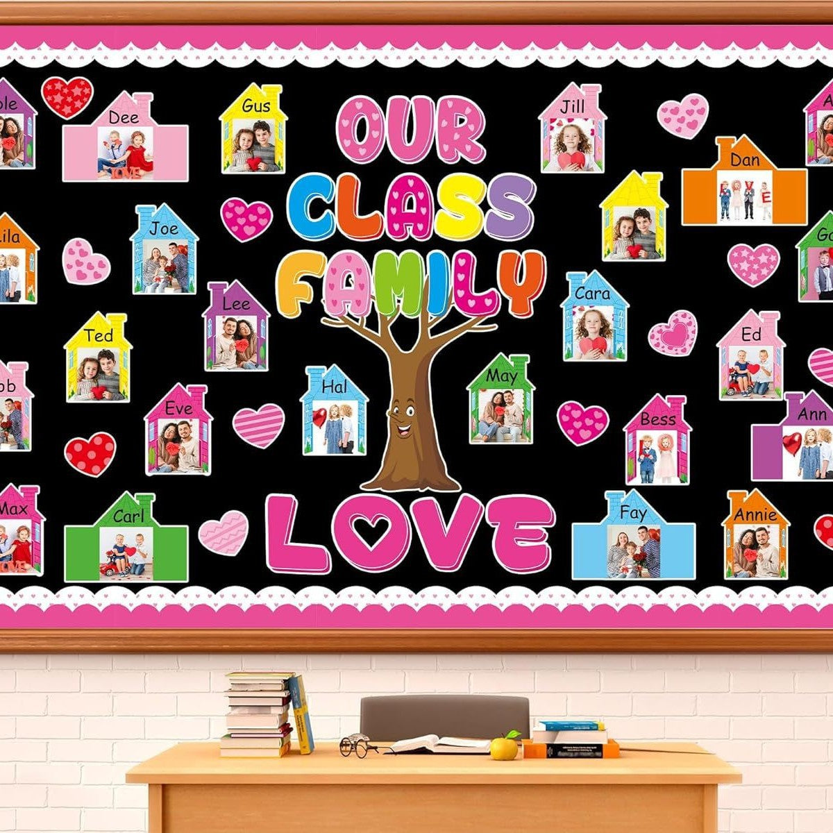 🏫 Our Class Family Bulletin Board Decor | Student Photo Frame Cutout Set