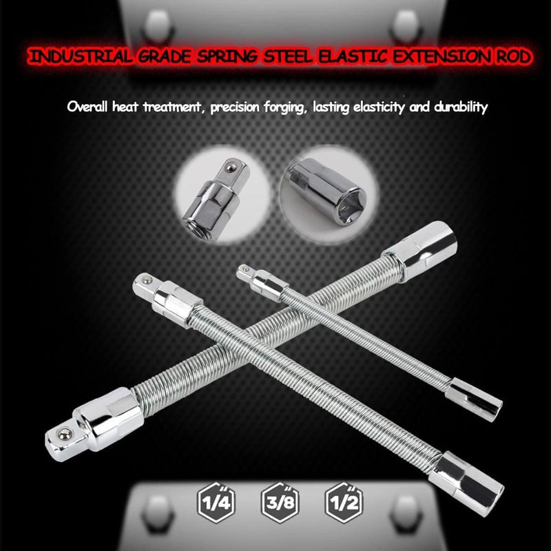 💫3-piece set Flexible Spring‑Steel Socket Extension Rod Set