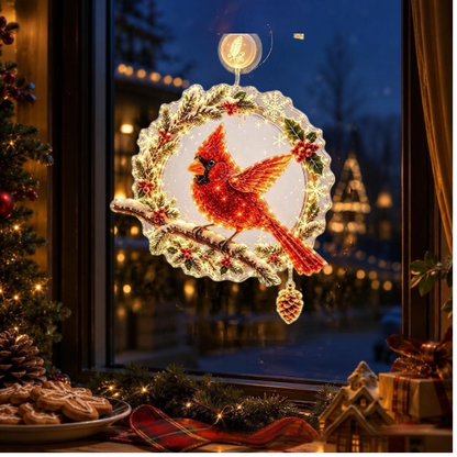 🎄Lighted Christmas Window Decoration with Suction Cup | Warm LED Window Light with Double-Layer Design & Multiple Festive Styles ✨