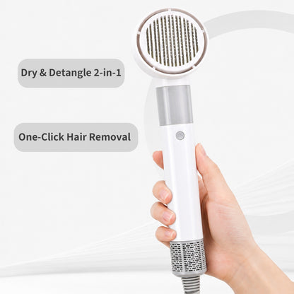 🐶2‑in‑1 Pet Grooming Dryer Brush | Low Noise Portable Dog Cat Hair Blow Dryer for Home Pet Bath Grooming