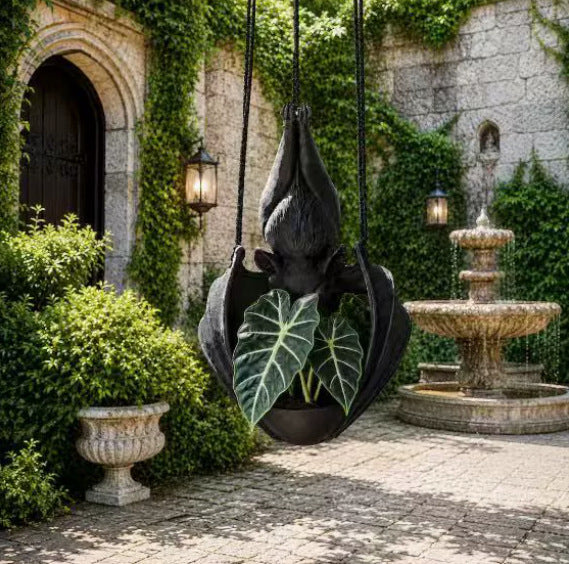 🦇 Hanging Bat Planter | Gothic Bat Succulent Pot