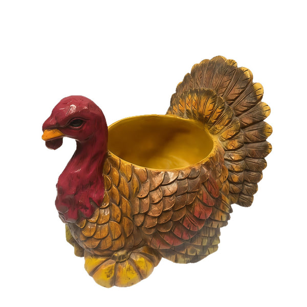 🦃 Thanksgiving Turkey Ceramic Planter Pot, 3 Styles Animal Figurine Planter, Cardinal Bird & Snail Succulent Flower Pot, Fall Table Centerpiece Home Decor