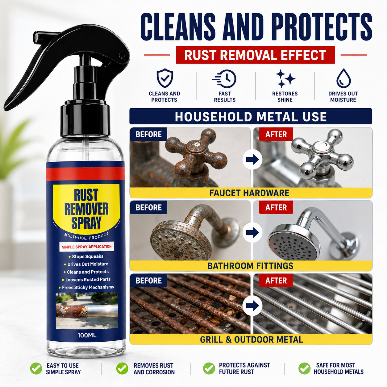 🔥Multifunctional Rust-Removing Lubricant | One-Spray Solution For All Your Rusted Metal