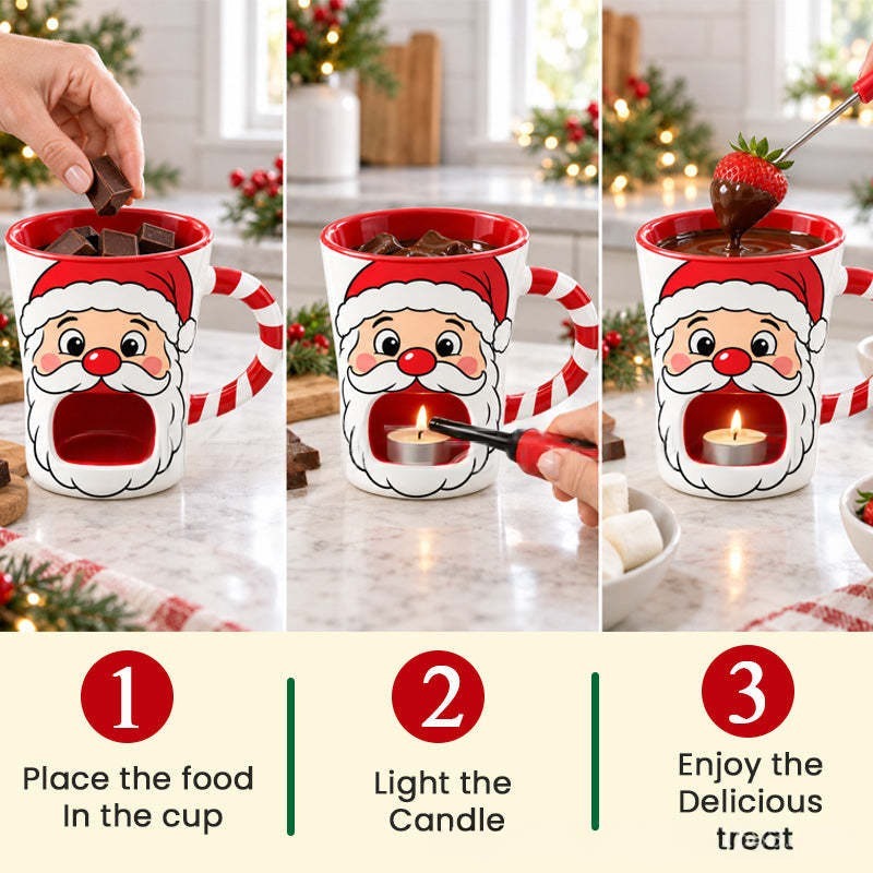 🎅🍫Santa Chocolate Fondue Mug|Christmas Chocolate Fondue Cup