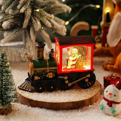 🎄Christmas train ornament with snowflake lights❄️