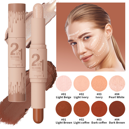 ✨2‑in‑1 Highlight & Contour Stick