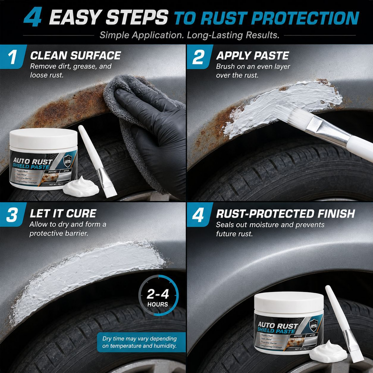 🚗🛡️Car Metal Rust Repair Paste（2PCS）‑ Auto Rust Shield Anti‑Corrosion Restoration Cream, Long‑Lasting Protective Barrier for Car Metal Surfaces