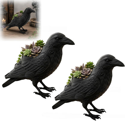 🐦‍⬛Crow Succulent Pot-Add mysterious gothic flair to your home and garden