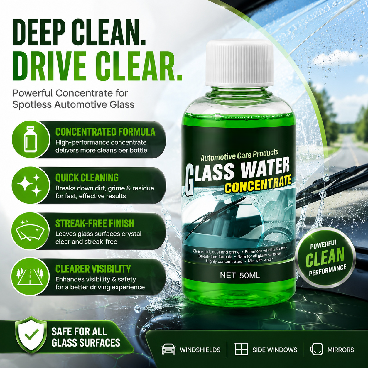 🚗Automotive Glass Water Concentrate| Windshield Cleaner Fluid