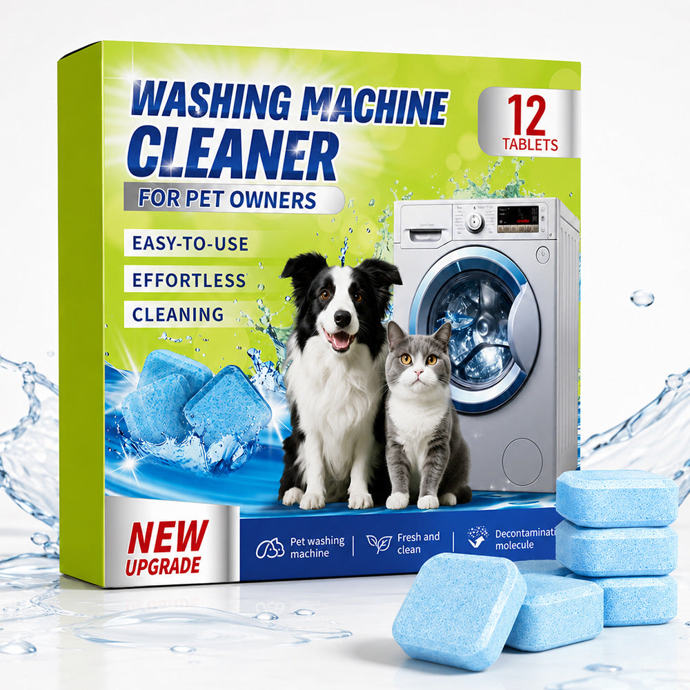 🐾 Pet Washing Machine Cleaner – 24 Tablets, Odor & Hair Remover