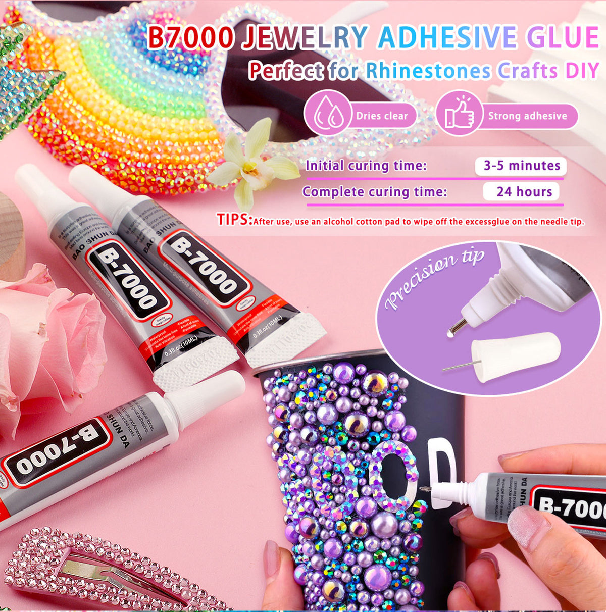✨DIY Bedazzling Rhinestone Kit-Suitable for decorating crafts, water bottles, shoes, and phone cases.