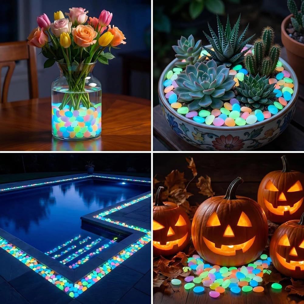 🌈Colorful Glow-in-the-Dark Garden Stones