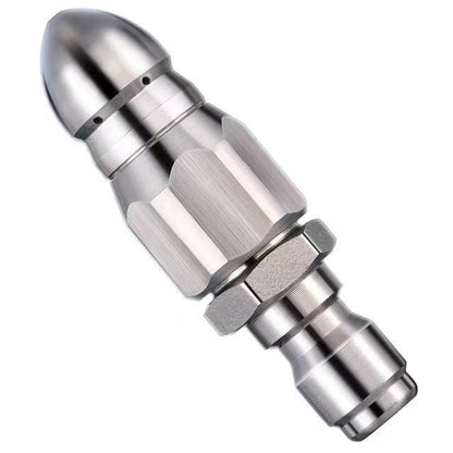 Stainless Steel Sewer Jetter Nozzle – 1/4-Inch Quick-Connect Drain Cleaning Attachment for Pressure Washers