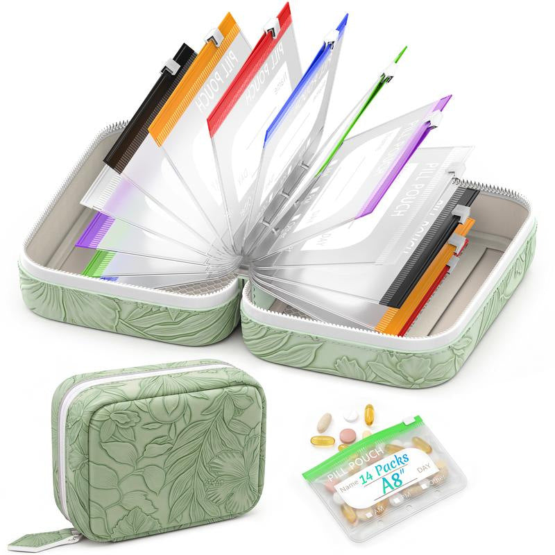 💊A8 Waterproof Pill Pouch Set –  14 Days of Meds & Vitamins💧Waterproof & Crush-Resistant Shell