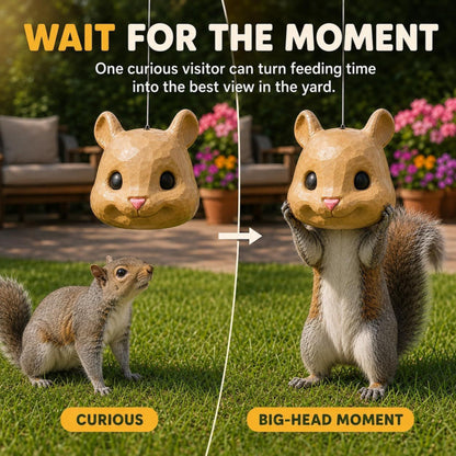 🐿️Squirrel Head Feeder - Big Funny Animal Head Squirrel Feeder for Outdoor Garden