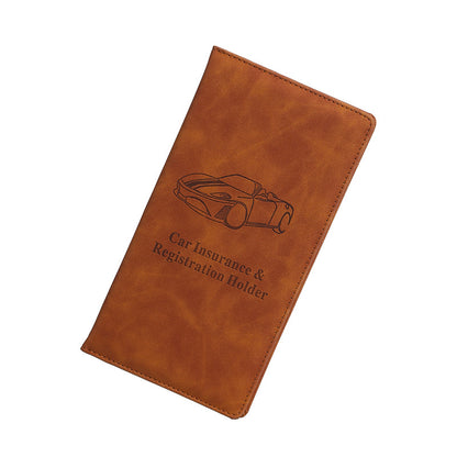🚗 Car Registration & Insurance Document Holder | Premium PU Leather Vehicle Document Wallet