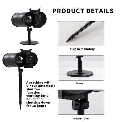 👻 Halloween Dual-Tube Water Wave Projection Light | Indoor/Outdoor LED Decorative Light