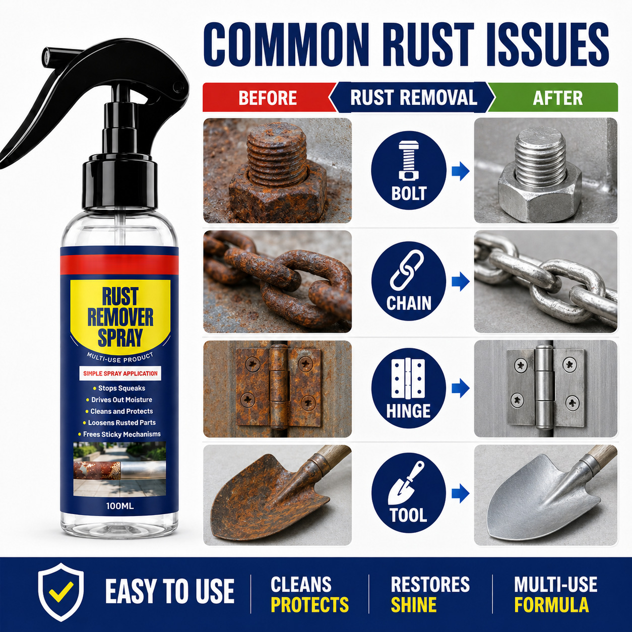 🔥Multifunctional Rust-Removing Lubricant | One-Spray Solution For All Your Rusted Metal