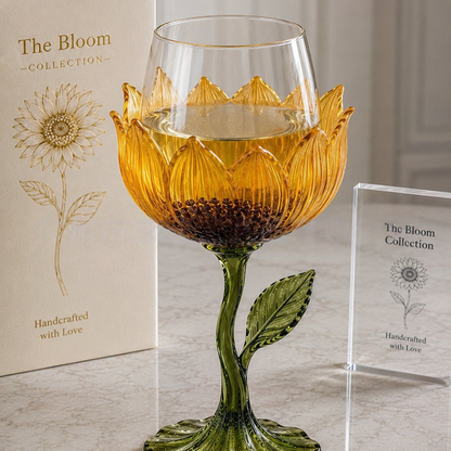 🌹 Exquisite Handcrafted Floral Art Glass Stemware