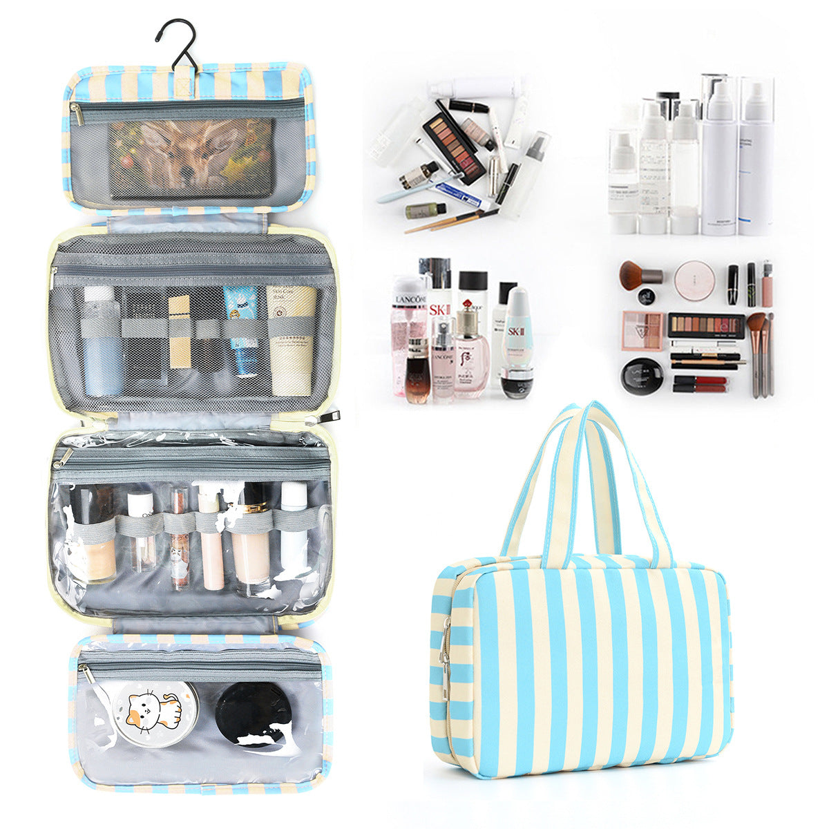🎀 Hanging Travel Toiletry Bag | Multi-Compartment Waterproof Makeup Organizer