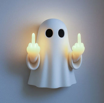 👻 Funny Middle‑Finger Ghost Night Light Wall Decor