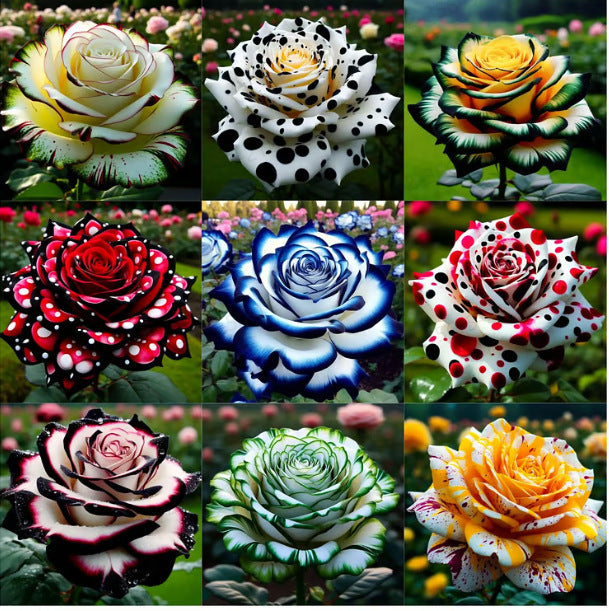 🌹 Rare Patterned Rainbow Rose Seeds