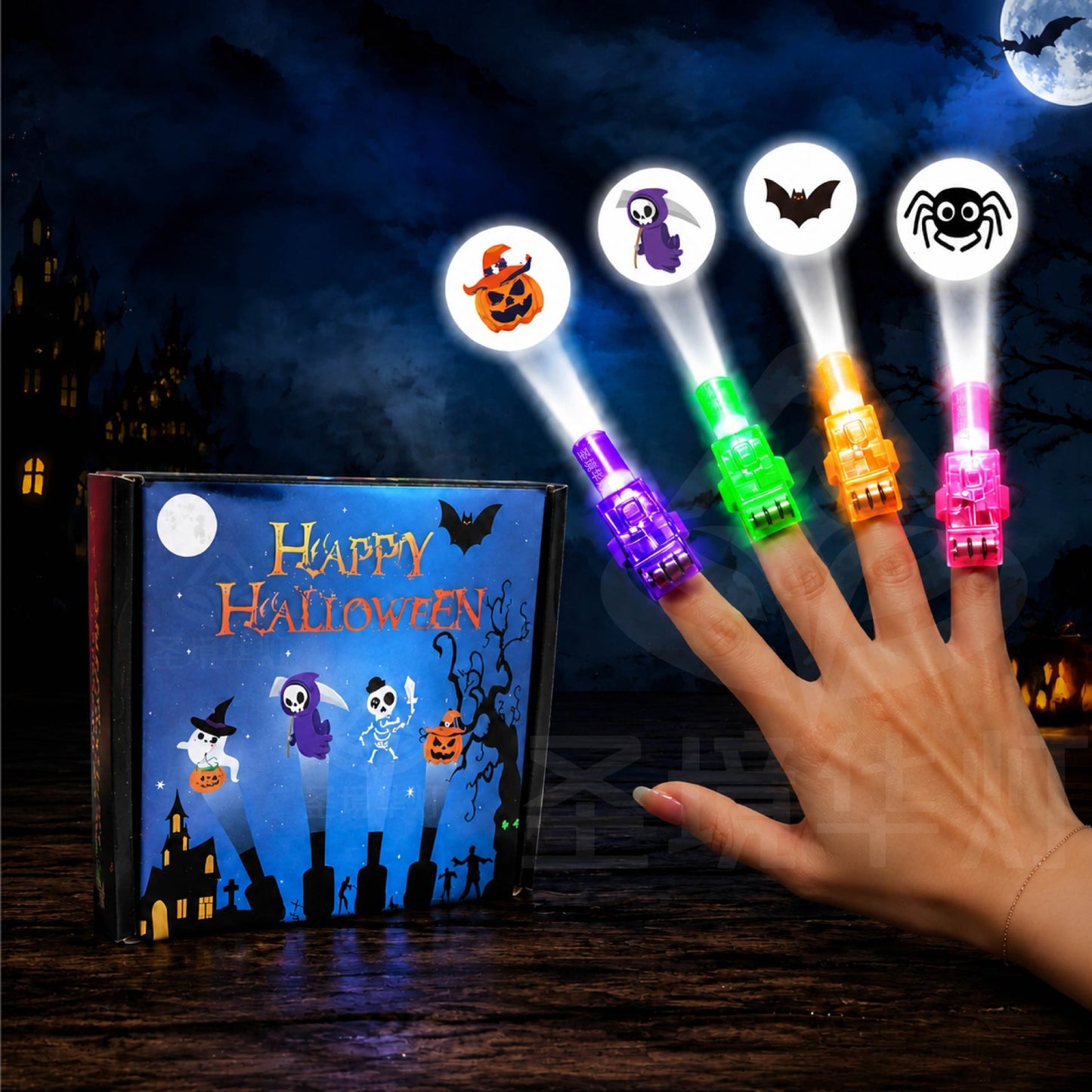👻 LED Projection Finger Lights