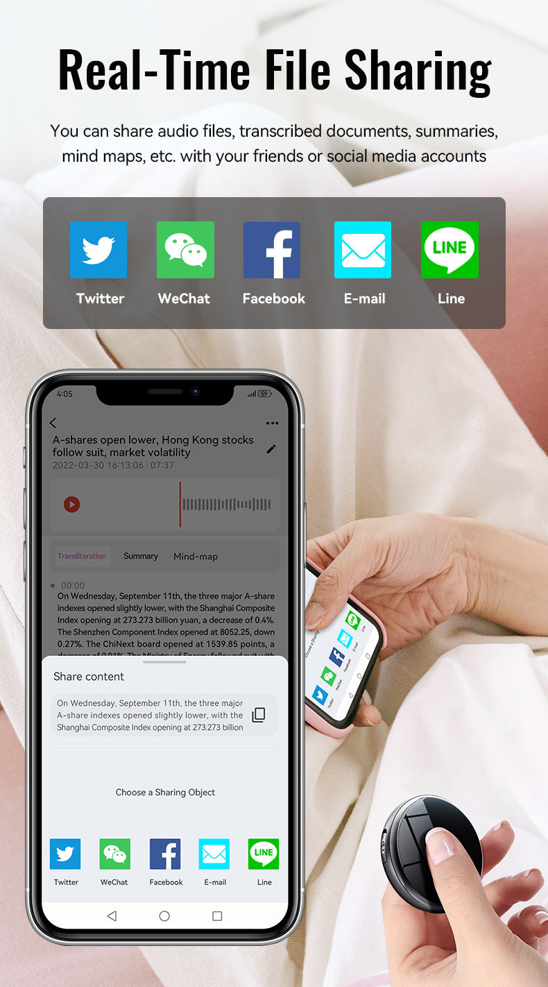🎙 AI Smart Magnetic Bluetooth Voice Recorder | Real-Time Transcription & 60-Language Translation