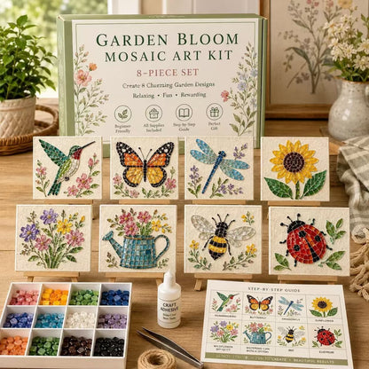🪴 Garden Mosaic Art Craft Kit | Beginner Friendly DIY Glass Tile Mosaic Painting Set