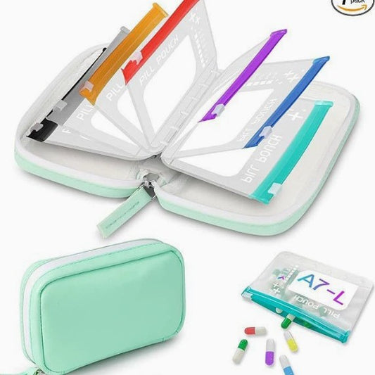 💊A8 Waterproof Pill Pouch Set –  14 Days of Meds & Vitamins💧Waterproof & Crush-Resistant Shell