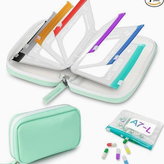 💊A8 Waterproof Pill Pouch Set –  14 Days of Meds & Vitamins💧Waterproof & Crush-Resistant Shell