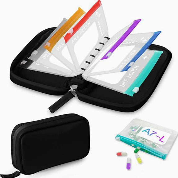 💊A8 Waterproof Pill Pouch Set –  14 Days of Meds & Vitamins💧Waterproof & Crush-Resistant Shell