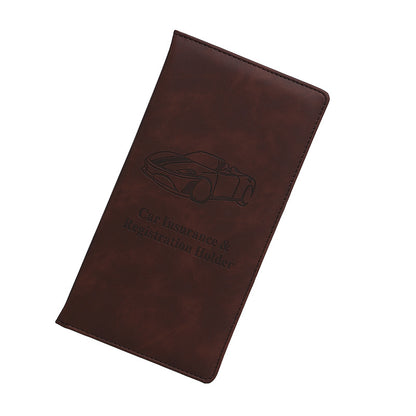 🚗 Car Registration & Insurance Document Holder | Premium PU Leather Vehicle Document Wallet