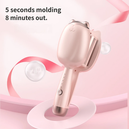 🐱 Cute Cat Egg Roll Hair Curler, 32mm Waver