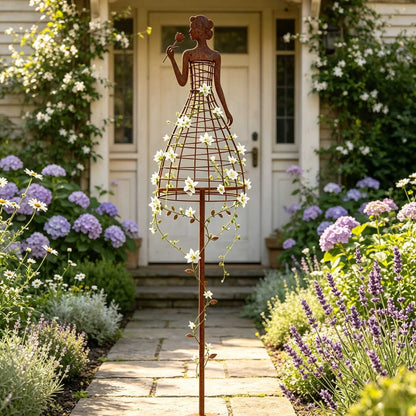 🌹💃Rust-Style Female Dress Plant Climbing Trellis -  Like a Garden Princess in Full Bloom