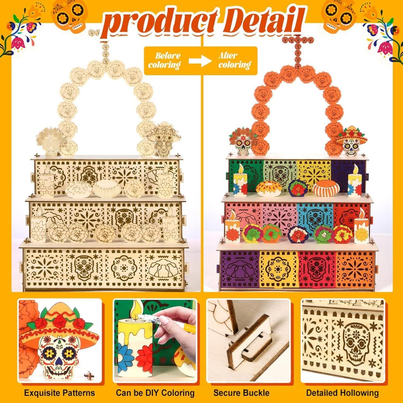 🏵️Day of the Dead Wooden Altar Display Set