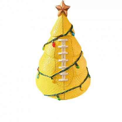 🎄 Sport Ball Mini Tabletop Christmas Tree Ornament | Resin Holiday Desktop Figurine, Christmas Gift for Sports Fans