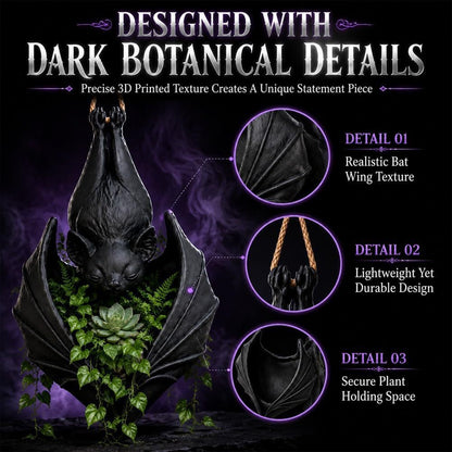 🦇 Hanging Bat Planter | Gothic Bat Succulent Pot