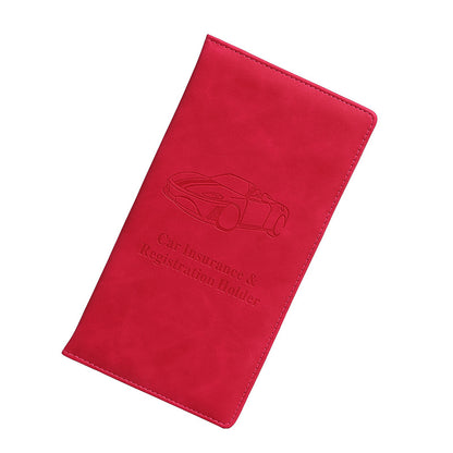 🚗 Car Registration & Insurance Document Holder | Premium PU Leather Vehicle Document Wallet