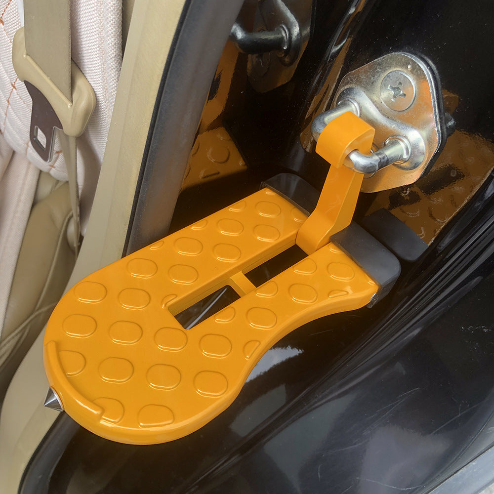 🚗 Car Door Step with Emergency Window Breaker-Foldable Aluminum Alloy Roof Rack Door Step