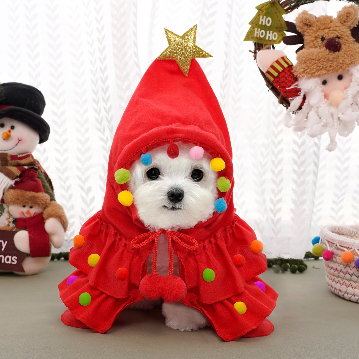 🎄 Christmas Tree Pet Costume | Cute Hooded Cape for Dogs & Cats🐕