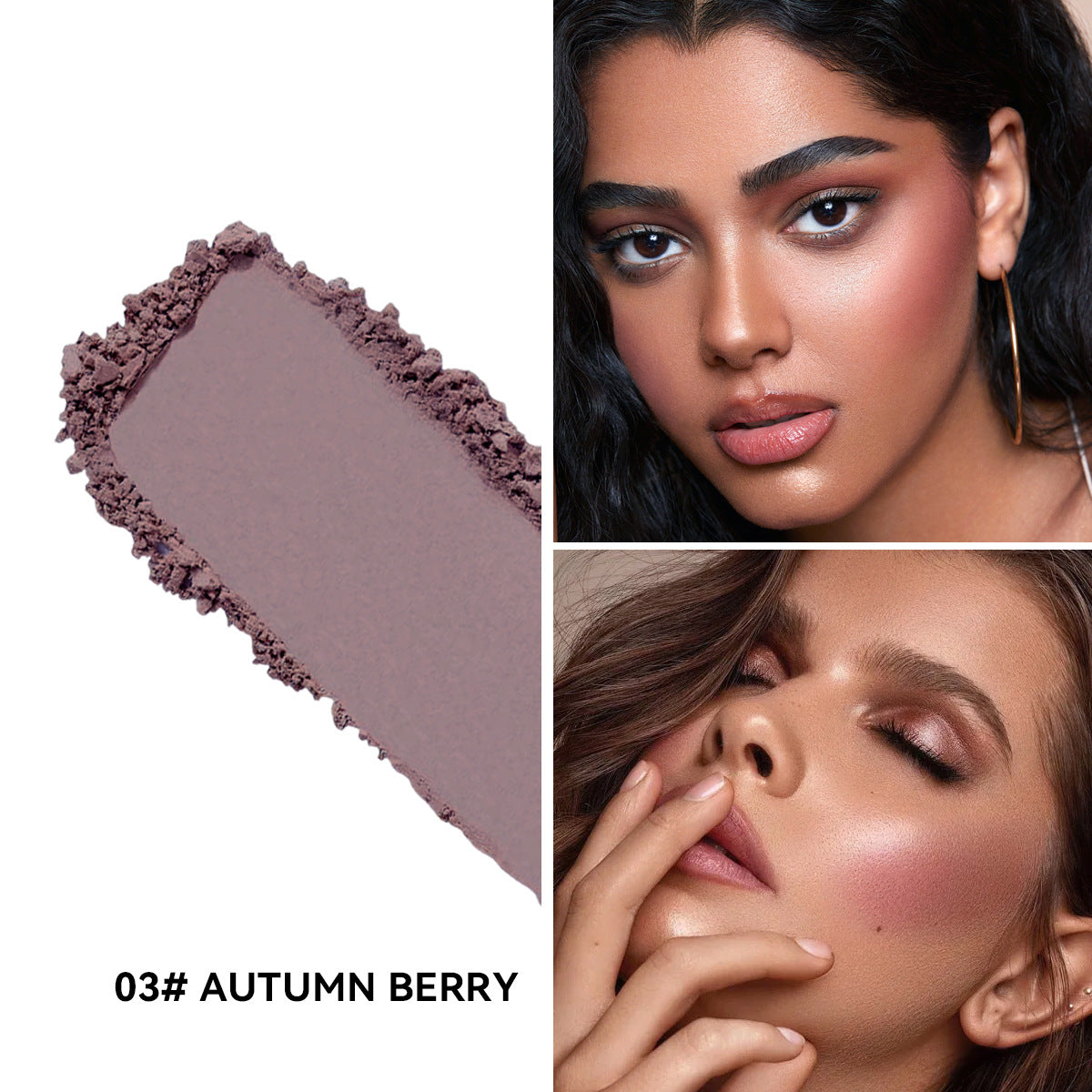 💄3-in-1 Loose Powder Blush – Blush for the time-strapped; quick application; includes a small mirror.